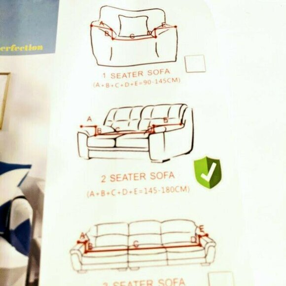 Blue 2 Seater LoveSeat Slipcover Pillowcase - Picture 3 of 4